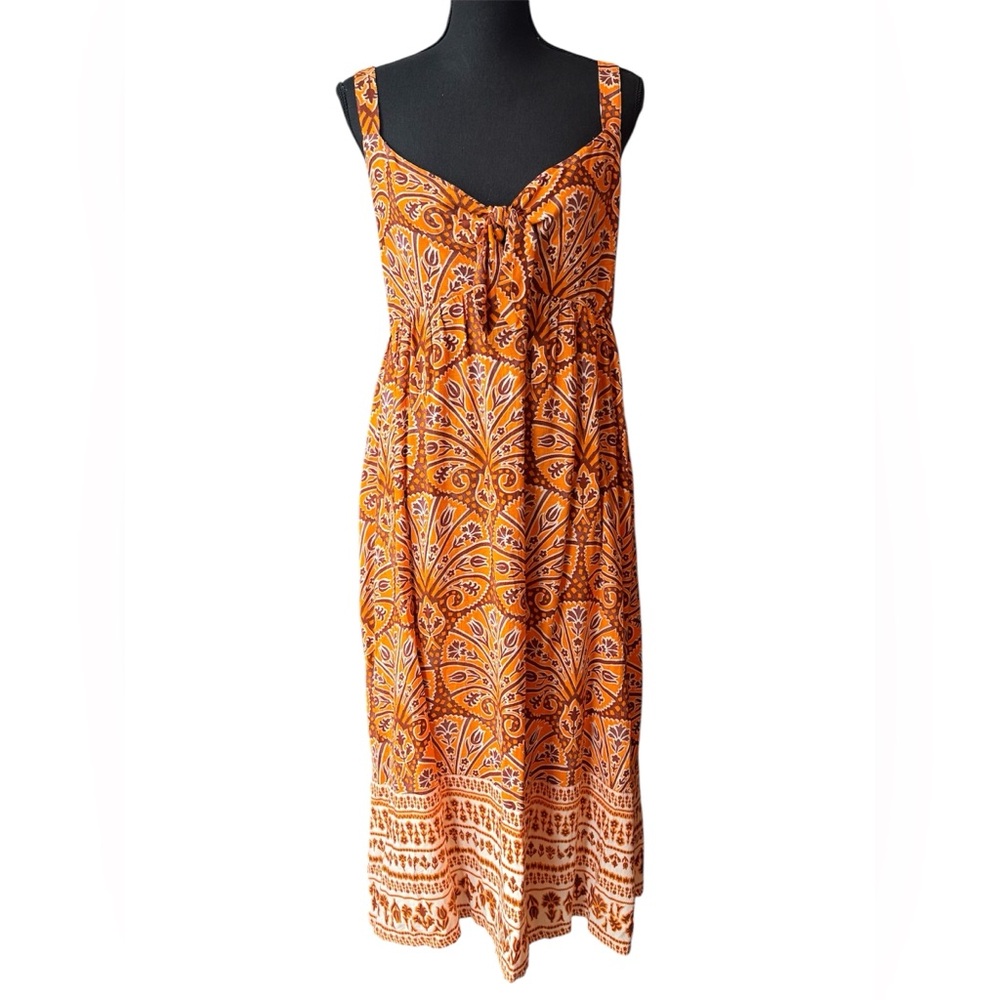 Knox Rose Orange Paisley Midi Dress
